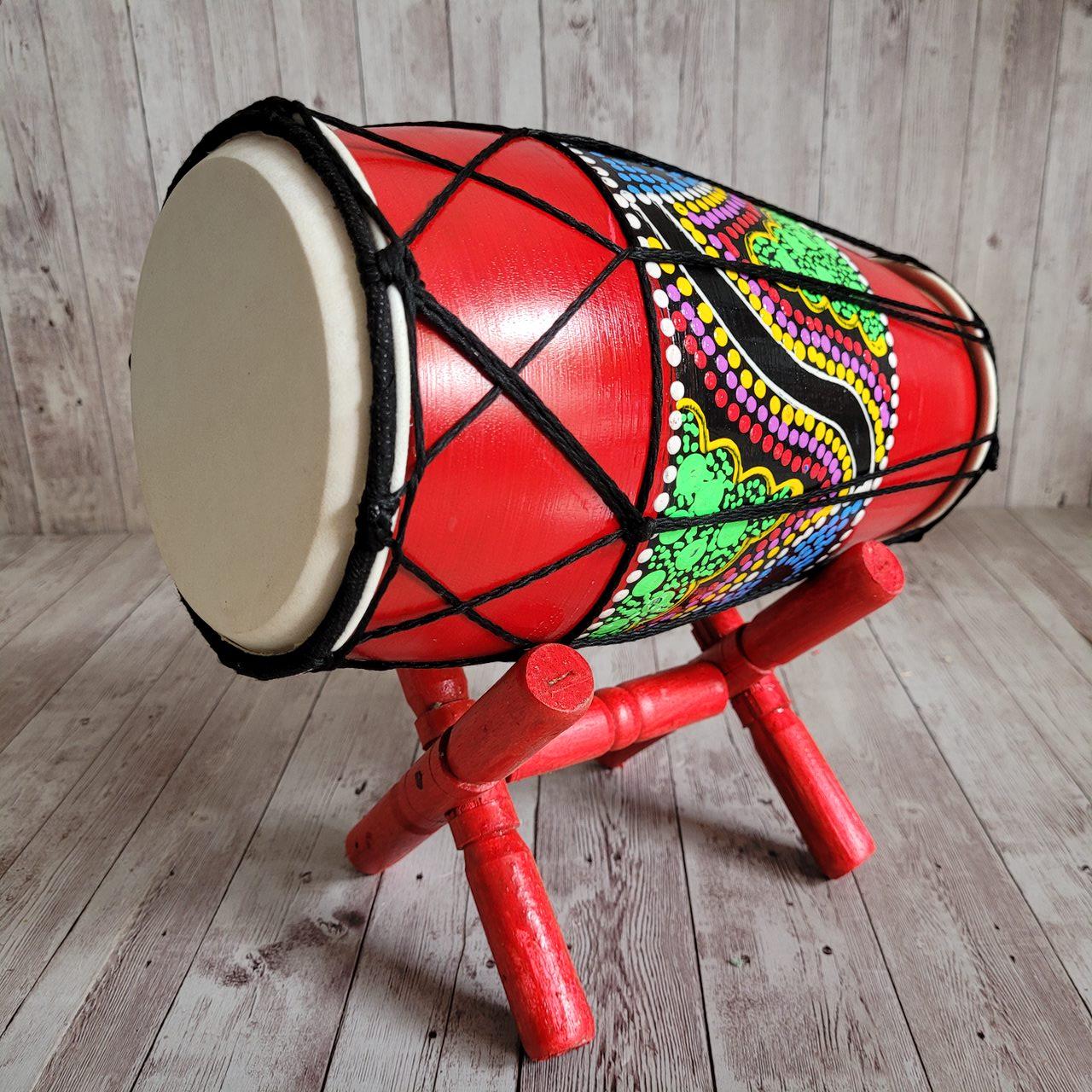 Mainan Tradisional Anak Kendang Jawa Seni Jaranan Panjang 30cm Motif Unik Suara Nyaring Berkualitas