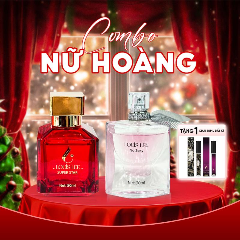  C03 : COMBO P01+P02  Nữ hoàng nước hoa Louis Lee So Sexy + Super star TẶNG 1 chai 10ml bất kì 