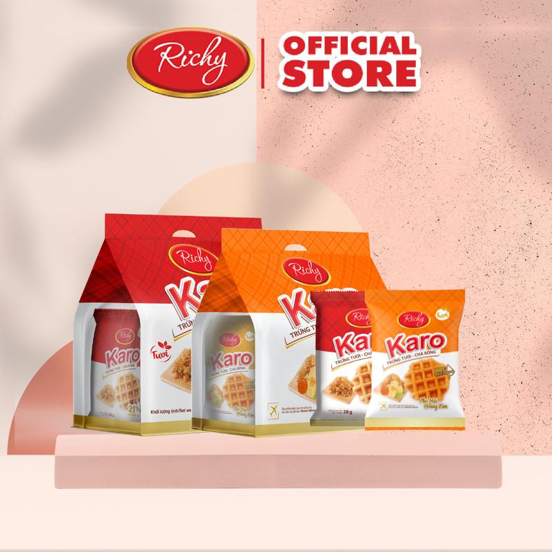 Combo 2 bánh trứng tươi chà bông Karo vị chà bông gà và phô mai hoàng kim