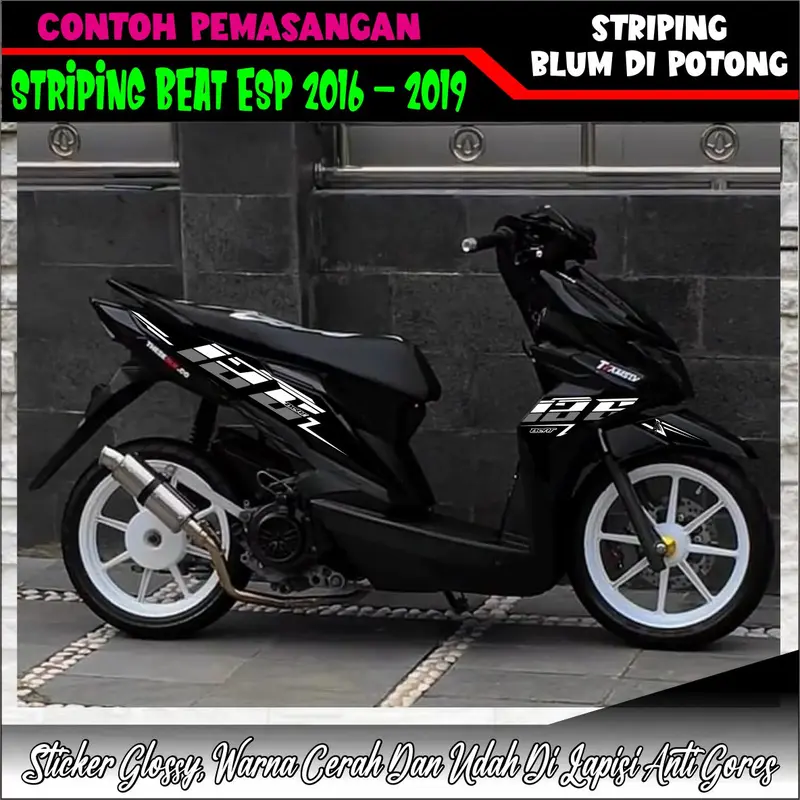Striping Stiker Beat Esp List Variasi Simple Motorcycle 0