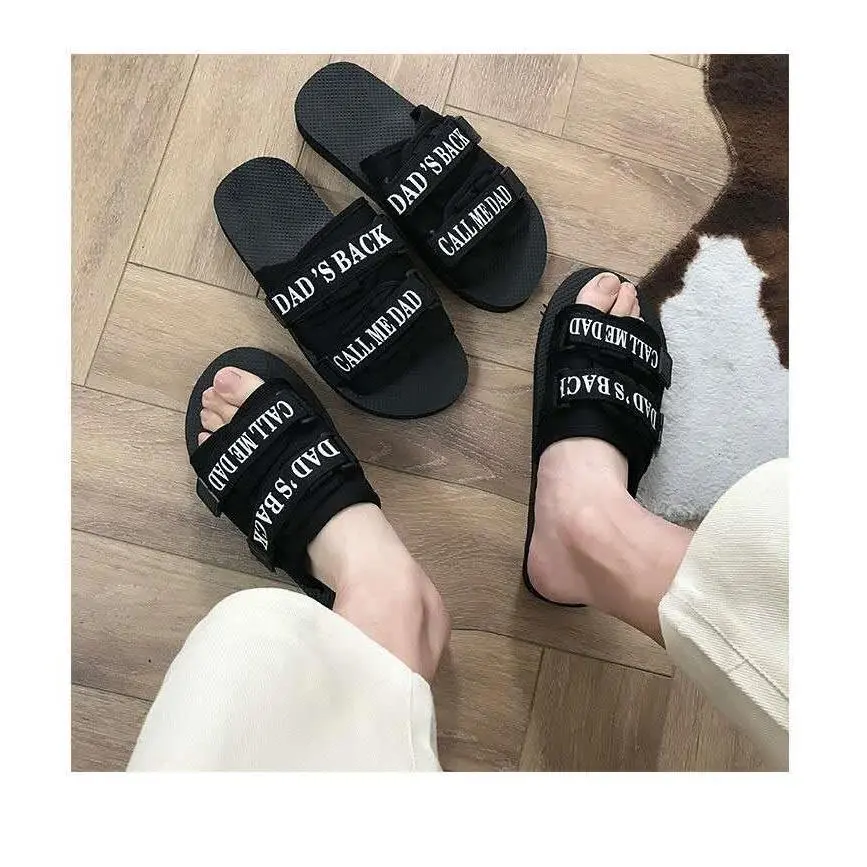 2025 High Quality Internet Hot Slippers Men's Summer 2019 New Korean Style Couple Trend Flip Flops Fashion Outerwear Outdoor Non-Slip Beach Shoes Hot Sale