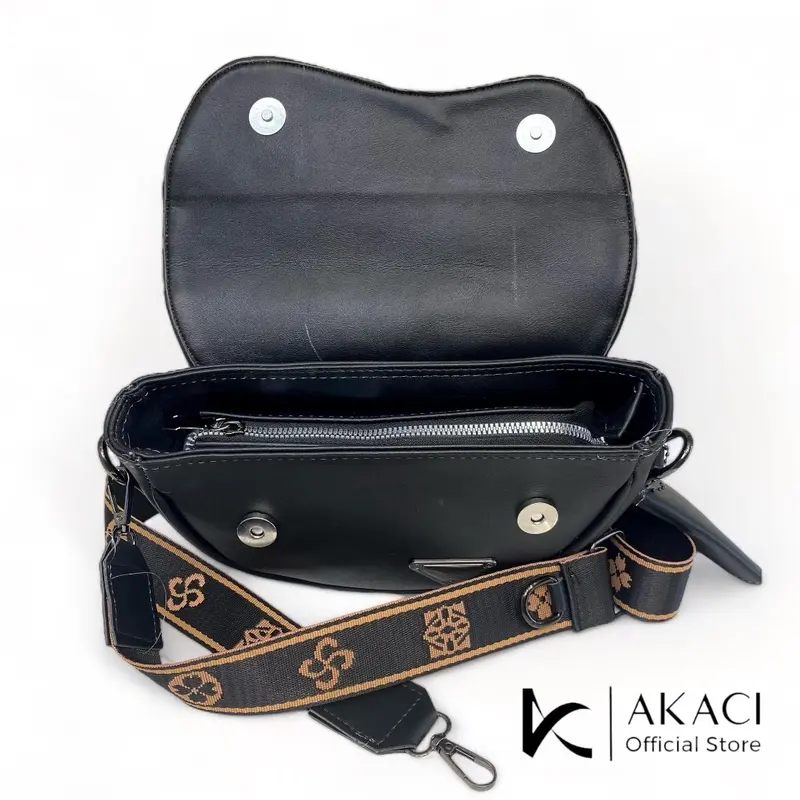 Akaci store | ZURAA Tas selempang wanita Terbaru 09-8233 Bahan Sintetis  kuliah kerja kantor ibu Polos Kulit PU kuliah kerja pesta 7