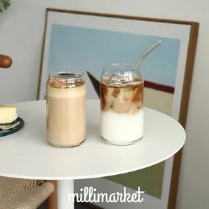 Soda Can glass/ gelas kaca bentuk gunung / gelas kaca unik / gelas kaca cantik bening