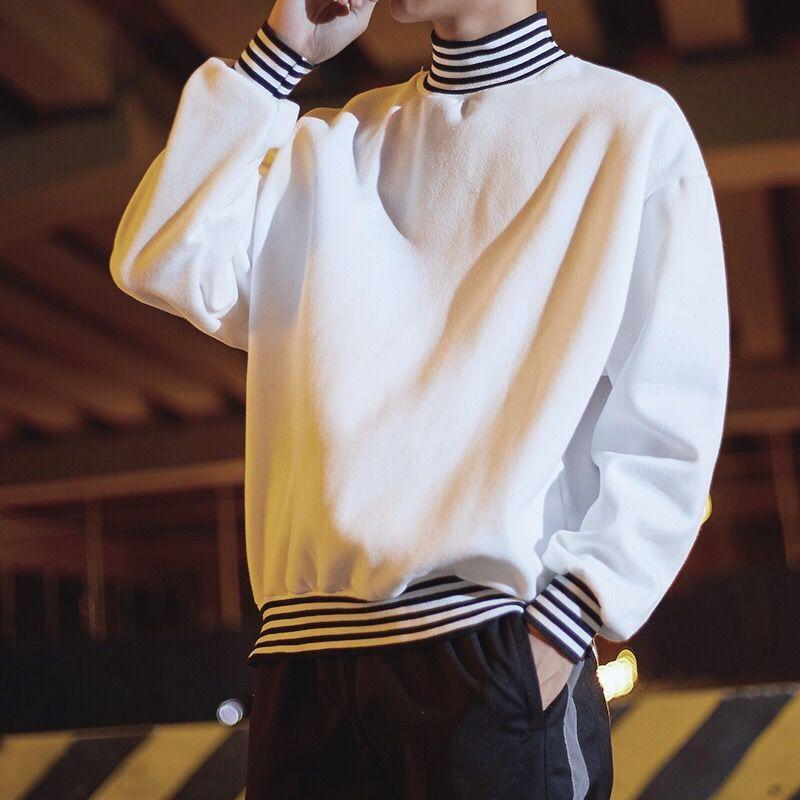 Product Introduction of เสื้อสเวตเตอร์คอเต่า Ulzzang, เกาหลีใต้, เสื้อสเวตเตอร์ลายทางสุดชิค, สำหรับนักเรียน, สไตล์ฮาราจูกุเกาหลีอินเทรนด์ของผู้ชาย, เสื้อคู่รัก BF หลวม Man Clothing 3
