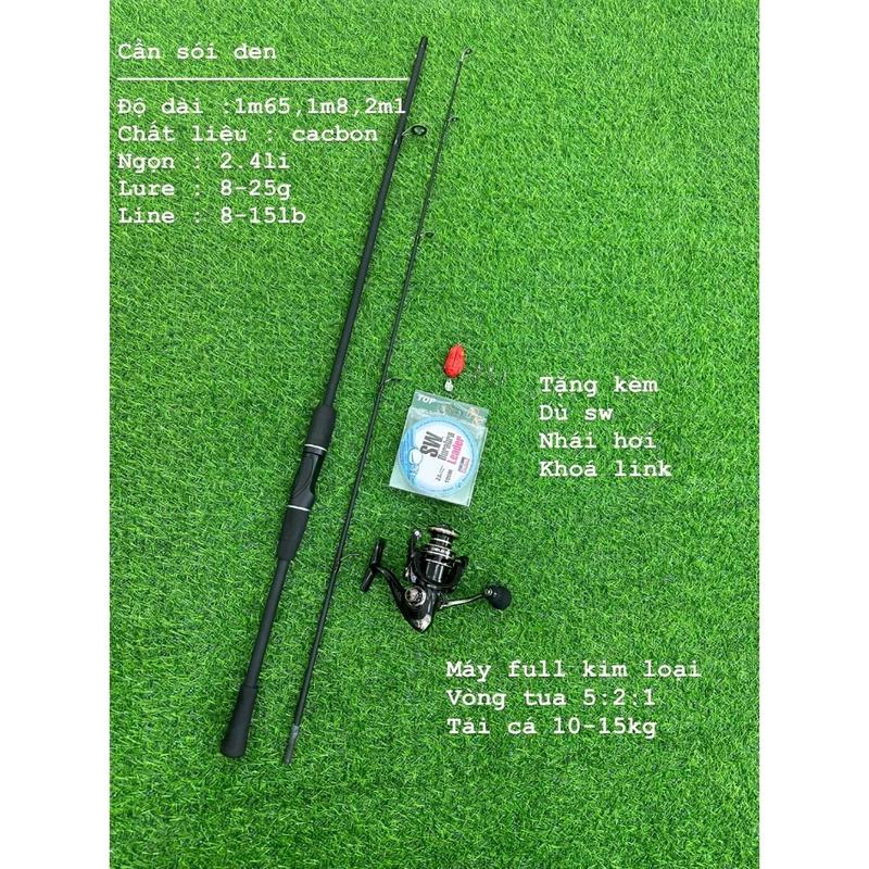 bộ cần câu lure máy đứng sói đen kèm máy ac 2000