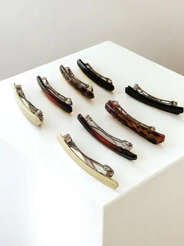 2025 New Style Leopard Pattern Hair Clip, Simple Style Plain Color Hair Clip, Fashion Hair Accessories for Women & Girls 2