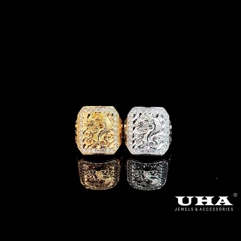 N737 - Nhẫn Nam Rồng Vuông cao cấp sang trọng UHA