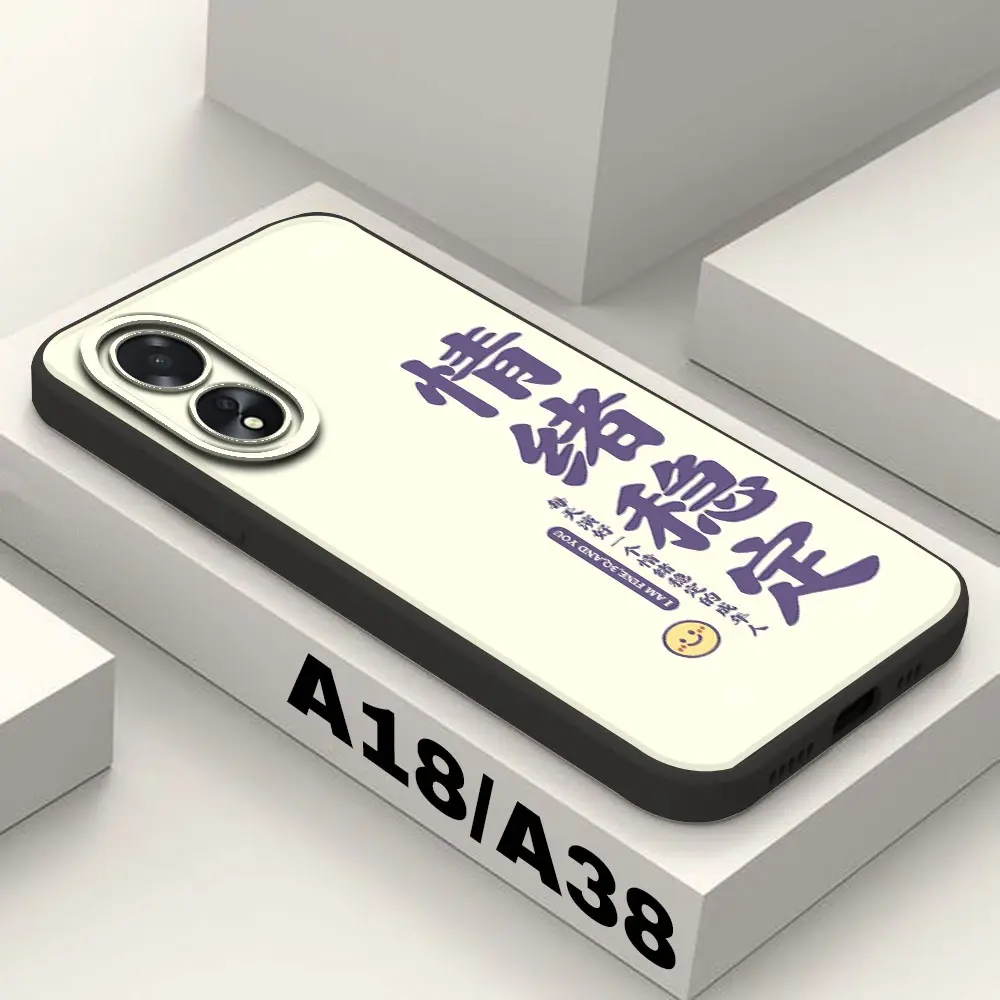 QR3 Case Hp Motif Tulisan Oppo A17 / A18 / A38 4G Kamera Casing Bahan Karet Pro Camera Kekinian - SPJ