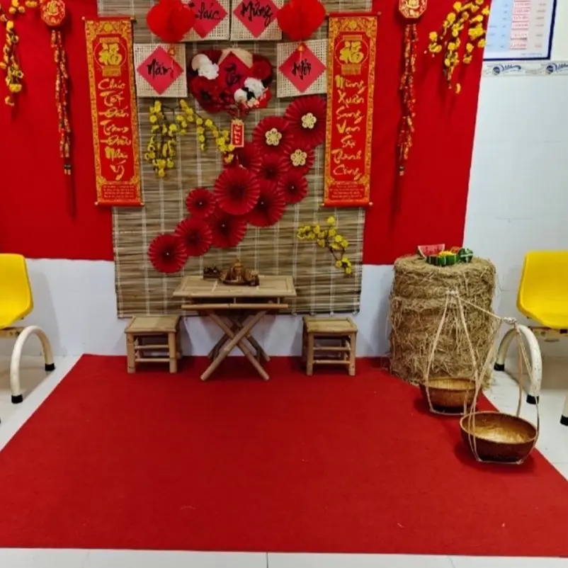 Bộ bàn ghế tre: bàn 50 vuông+ 2 đôn