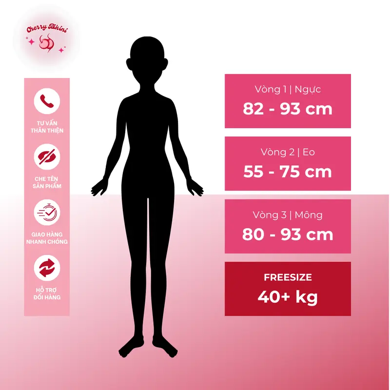 Cherry Bikini M303 - Set Đồ Bơi 3 Món (Áo, Quần, Khăn Choàng) - Mẫu Bèo Nhún, Xếp Ly Bikini Sang Đẹp Cho Nữ (5 Màu) 7