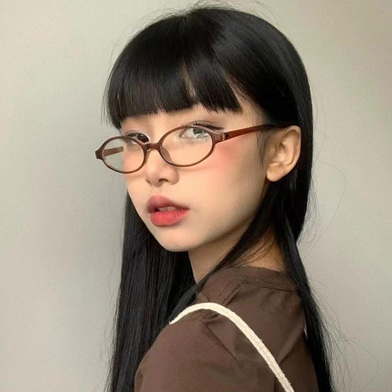 Product Introduction of Retro Small Frame Hot Girl Oval Glasses Frame New Retro Blue Glasses Light Oval Anti T8O0 42