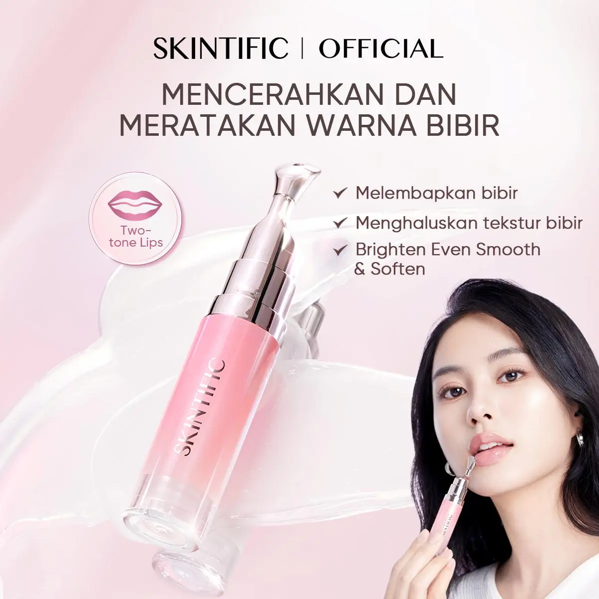 [New] SKINTIFIC - Peptide Nourishing Lip Serum 6.5ml | Brightening Lip Treatment untuk Melembabkan Mencerahkan Kulit Glowing Lip Care Nourishing Peptide with Vitamin C 5X Ceramide