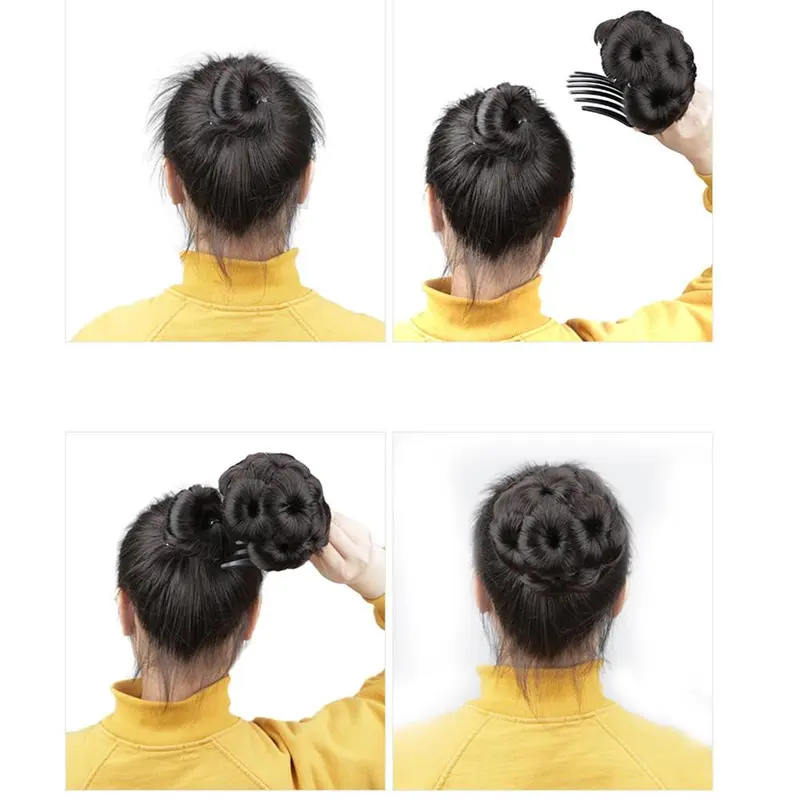 Tóc Giả Hợp Thời Trang, Mô Phỏng Búi Tóc Tự Nhiên, Hoa, Kẹp Tóc, Kẹp Tóc Nữ, Kẹp Tóc Cô Dâu 2