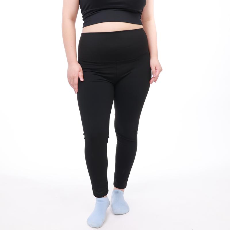 Quần Legging Nỉ Bigsize Cạp Cao Che Bụng - Size Tới 100Kg - Su Đúc Siêu Dãn - Mã N40 Nữ Pants Women Đen