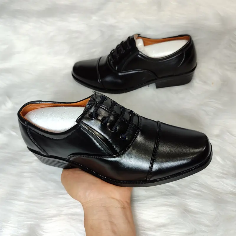 Giày tây đen nam SQ  phong cách lịch lãm đế khâu chắc chắn ( size 38 - 44 Hàng Hộp) Shoes già ytâynam 4