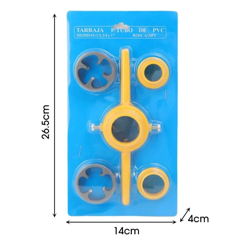 Bộ dụng cụ nhựa, 6 chiếc, Máy làm PVC và NPT, 1, 2, 3, 4, 1, Dụng cụ ren đường ống nước, Bộ cờ lê vòi chết 1