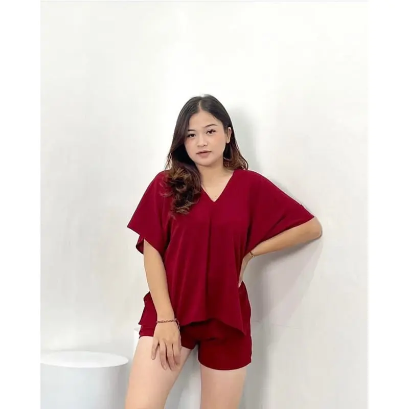 ONE SET NINA LONG SQUARE HOTPANTS CRINKLE AIRFLOW MUAT JUMBO LD 130 1