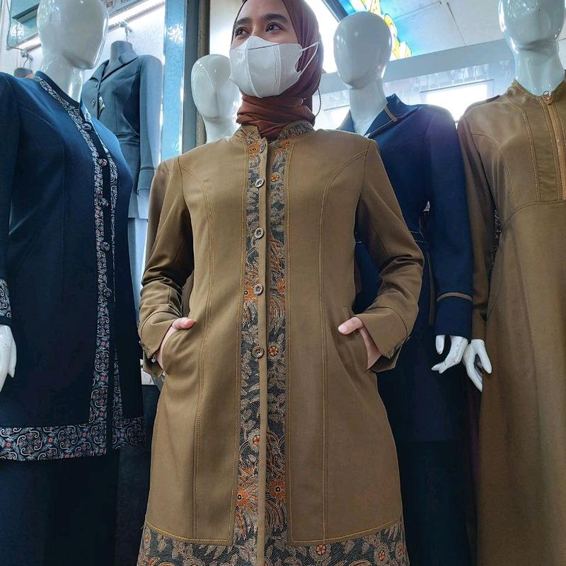 setelan baju kerja wanita model tunik rok A 7