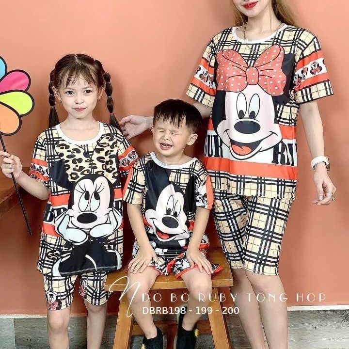 Bộ thun lạnh chuột Mickey cho gia đình 4