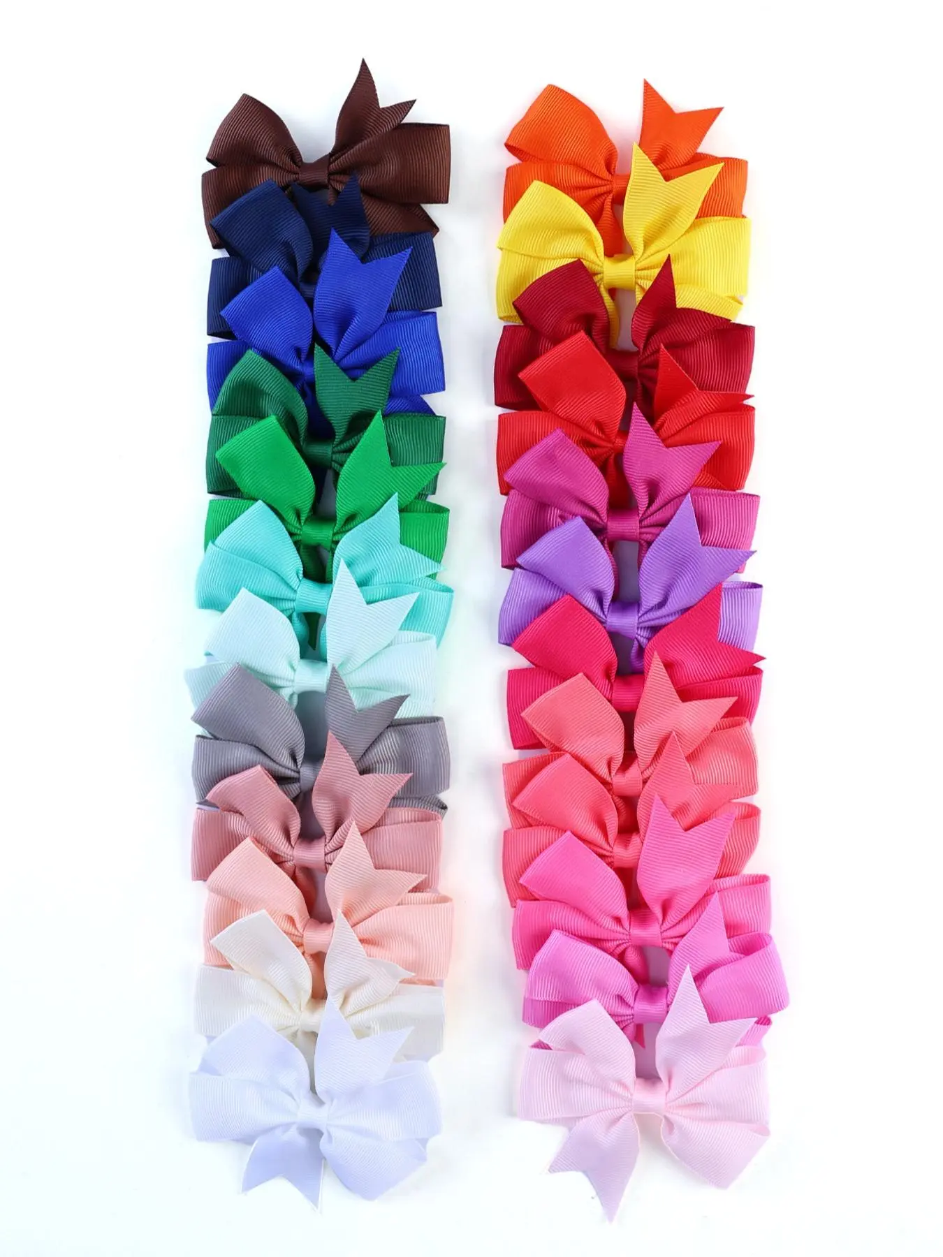 Solid Color Cute Lovely Bow Design Hair Clip, 24pcs Summer 2024 Multi-color Bowknot Decor French Clip, Fashion Kids Kawaii Hair Accessories for Girls