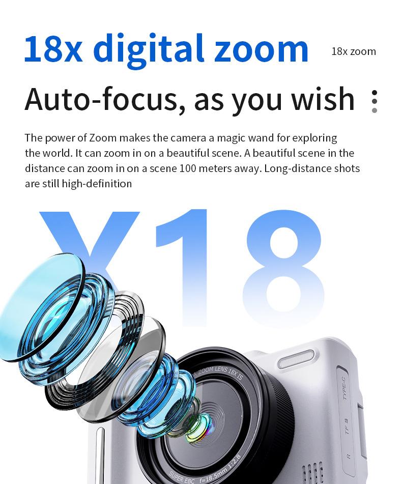 Product Introduction of HD Digital Camera Mirrorless Camera CCD Rotating Screen Student Party Selfie Beauty Camera 7