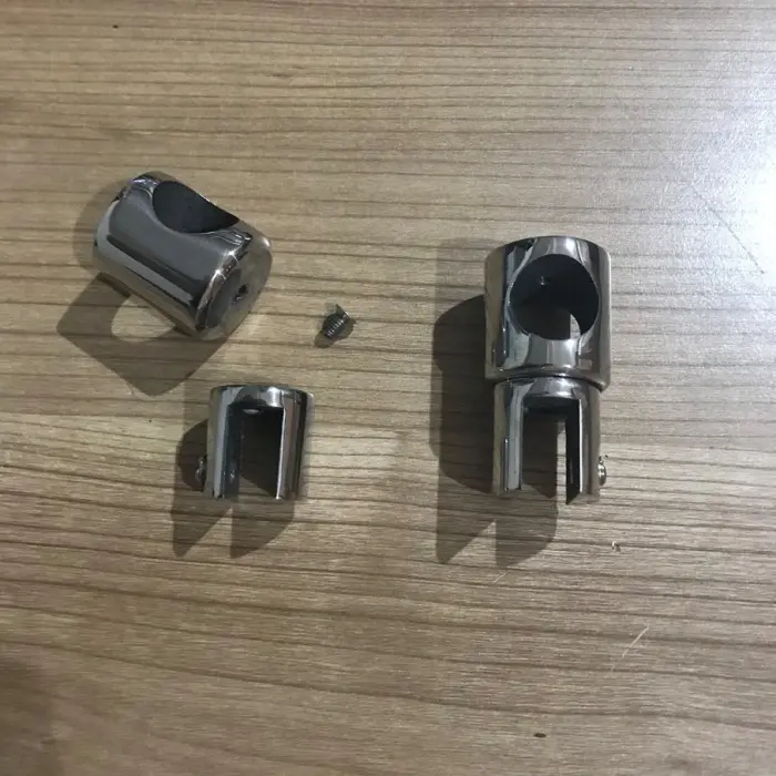 GLASS CLAMP HOLDER GH 19-02 KONEKTOR PIPA 3/4 INCH KE KACA STAINLESS
