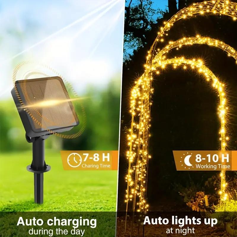 Solar Powered LED String Light, Multipurpose Outdoor Waterproof Fairy Camping Garland String Light, Universal Decorative Light for Garden Patio Yard 6