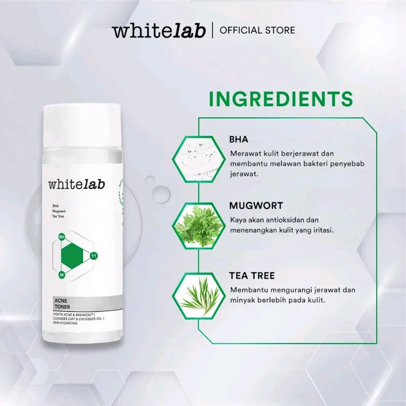 Whitelab Brightening Toner Acne Toner 100ml / Face Toner Pembersih Wajah Kusam 6