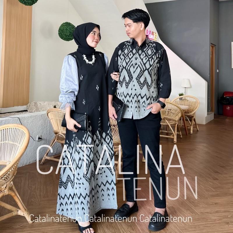 Product Introduction of BAJU TENUN COUPLE TENUN RUBY DRESS KEMEJA TENUN PRIA Pasangan BAJU KONDANGAN TENUN COUPLE CATALINATENUN Kombinasi Satin 11