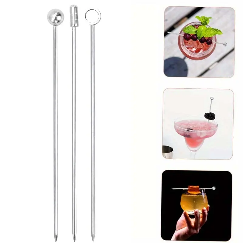 Tusuk Buah Cocktail Garnish Pin Stainless isi 10 1