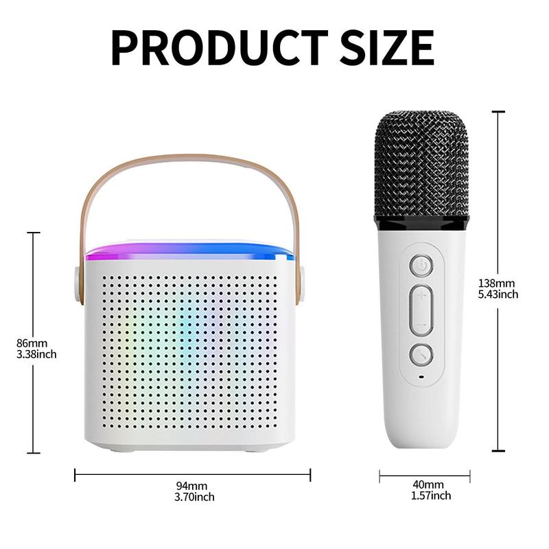 Product Introduction of Portable Wireless Microphone Speaker, Rechargeable Wireless Microphone Speaker with LED Light, Birthday Party & Holiday Gift, Audio 1