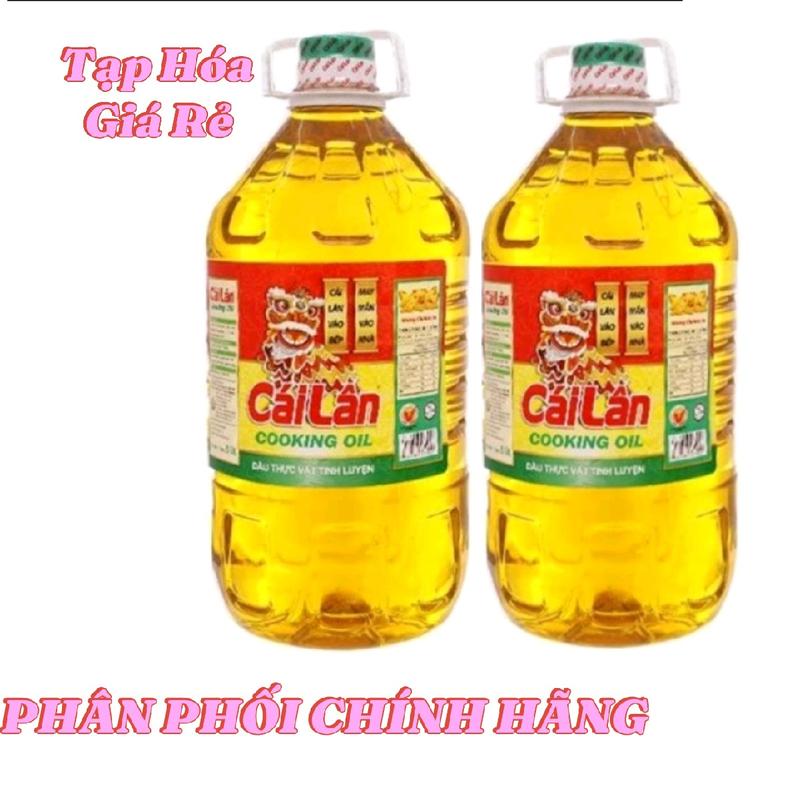 Combo 2 can 5 lit dầu ăn dầu thực vật cái lân tổng 10 lít Dầu Ăn Nho dầu  không mỡ