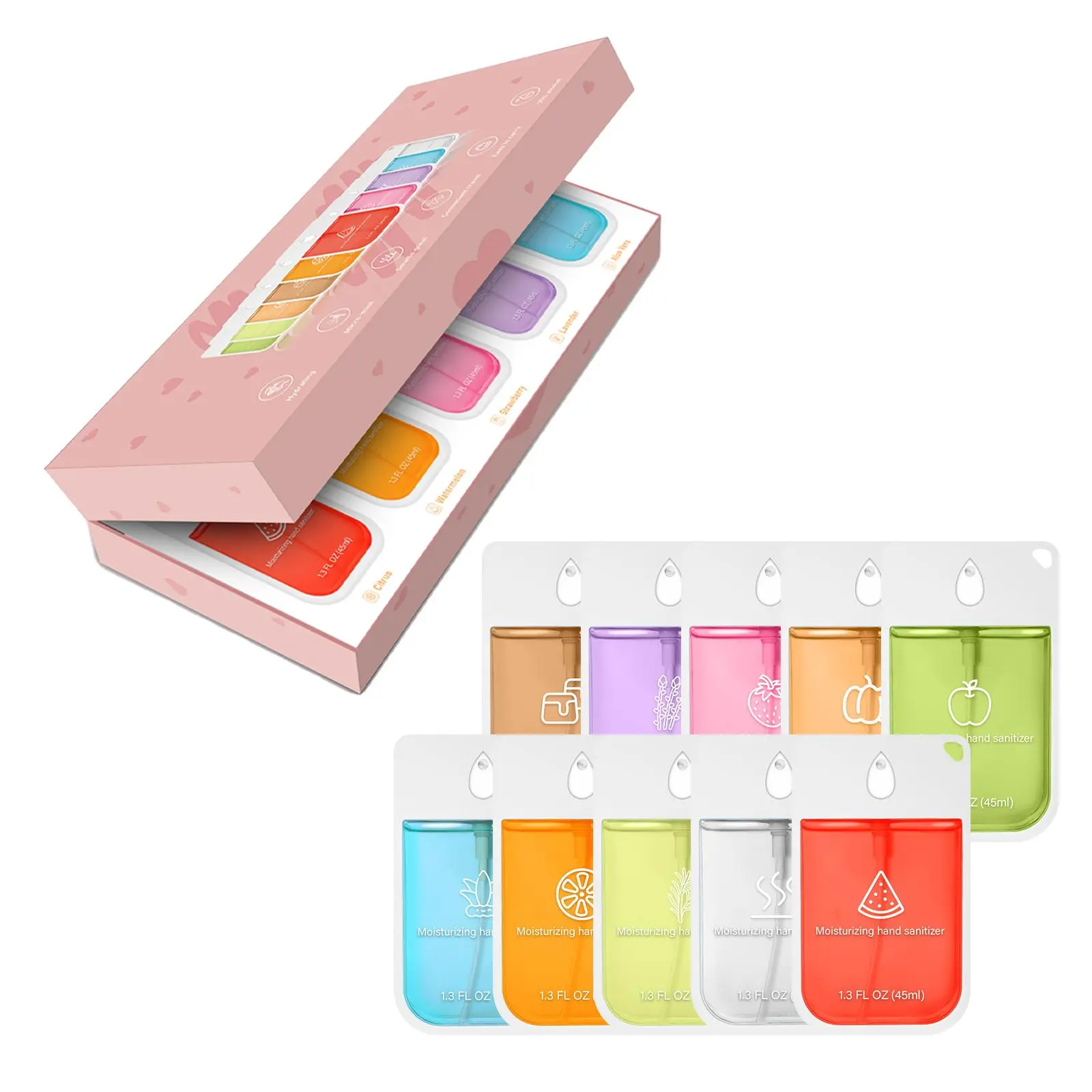 Portable Travel Hand Sanitizer Spray, 1 Box Moisturizing Fruit Plant Scented Hand Sanitizer, Hand Cleaning Product for Women & Men