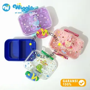 WIGGLE Cheerful Dino / Cute Mermaid / Sweet Pink Lunch Box Sekat 750ml Sealware Kotak Bekal Sekat 750ml