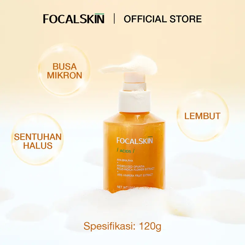 FOCALSKIN Porefying Bubble Cleanser Facial Wash Sabun Cuci Muka Membersihkan Komedo 120g | Pembersih Wajah | FS-C10 Acid Extract 1