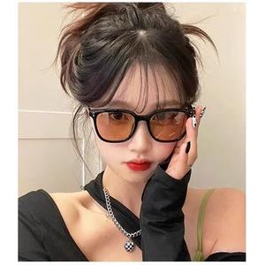 แว่นตาสายตากลางแจ้ง ทรงสี่เหลี่ยม ดีไซน์ย้อนยุคเรียบง่าย มีองศา กันแดด เหมาะสำหรับสายตาสั้น