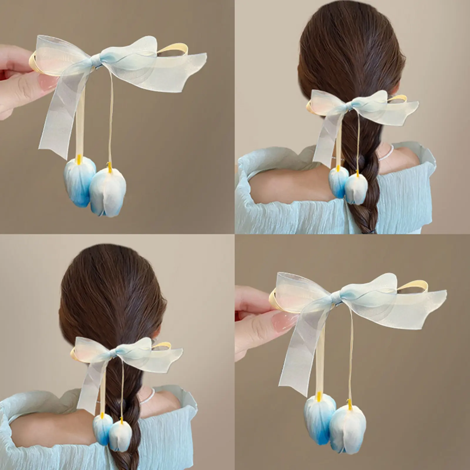 Women Flower Hair Clips, Sweet Bow Hair Clip Styling Hair Accessories Birthday Gift