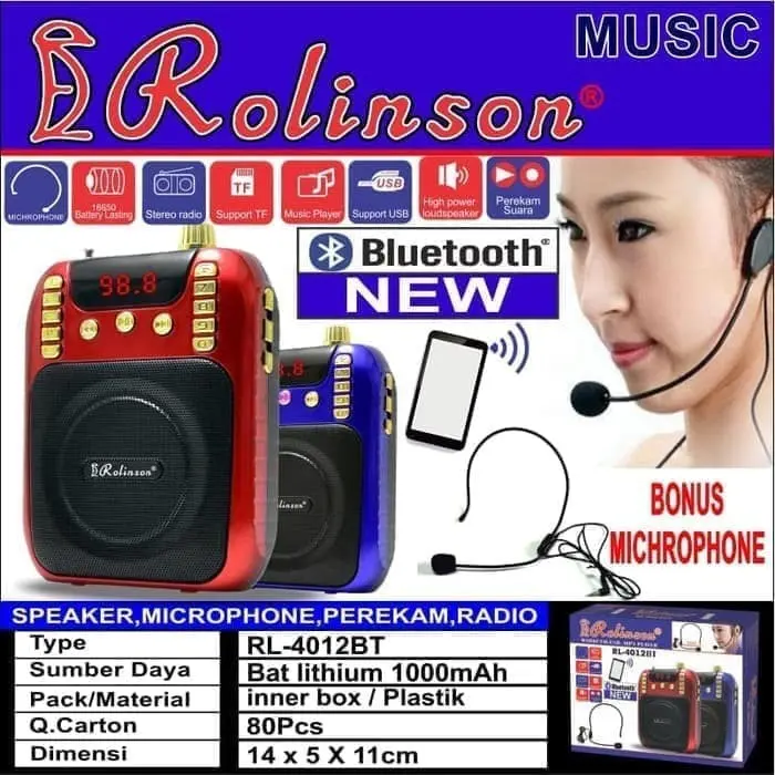 COD Speaker Rolinson RL-4049 SERI-4012 Original Speaker Pinggang MP3 + Radio + Mic Rolinson RL- 4012 Speaker Terbaru 1