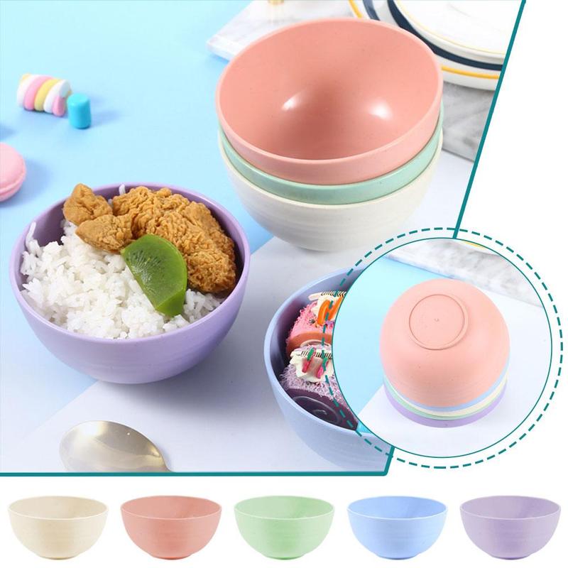 6 Inch Rice Bowl 6 Inch Wheat Straw Bowl Household Plastic Rice Bowl D9U9 - TikTok Shop ...