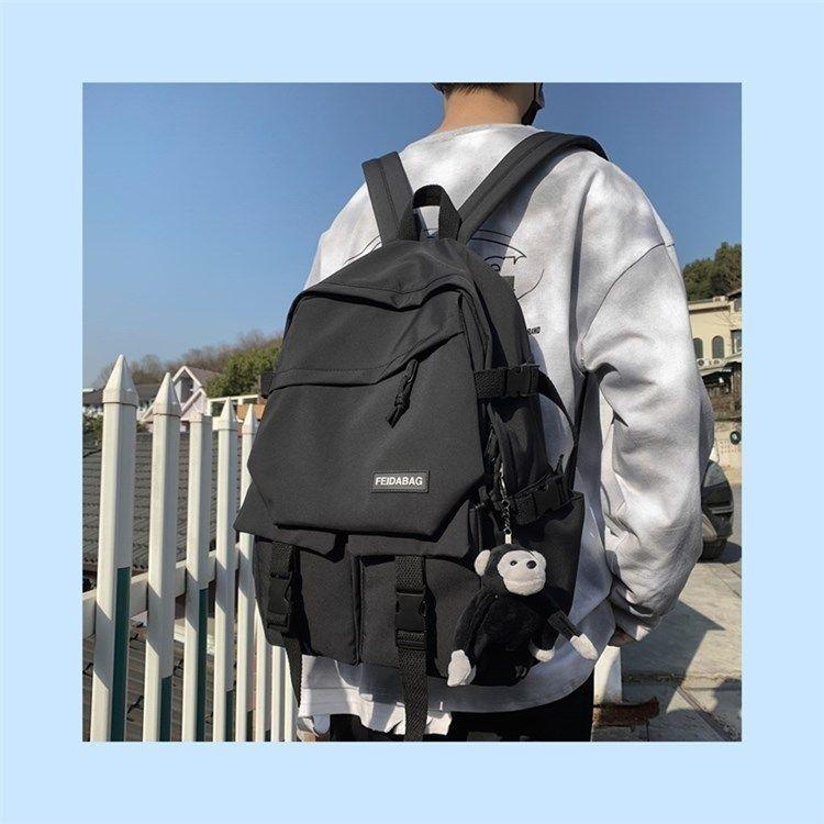 Product Introduction of Schoolbag Male High School Student Ins Fashion Cool Campus Backpack Female College Student Simple Large Capacity Backpack Korean Style 2024 18