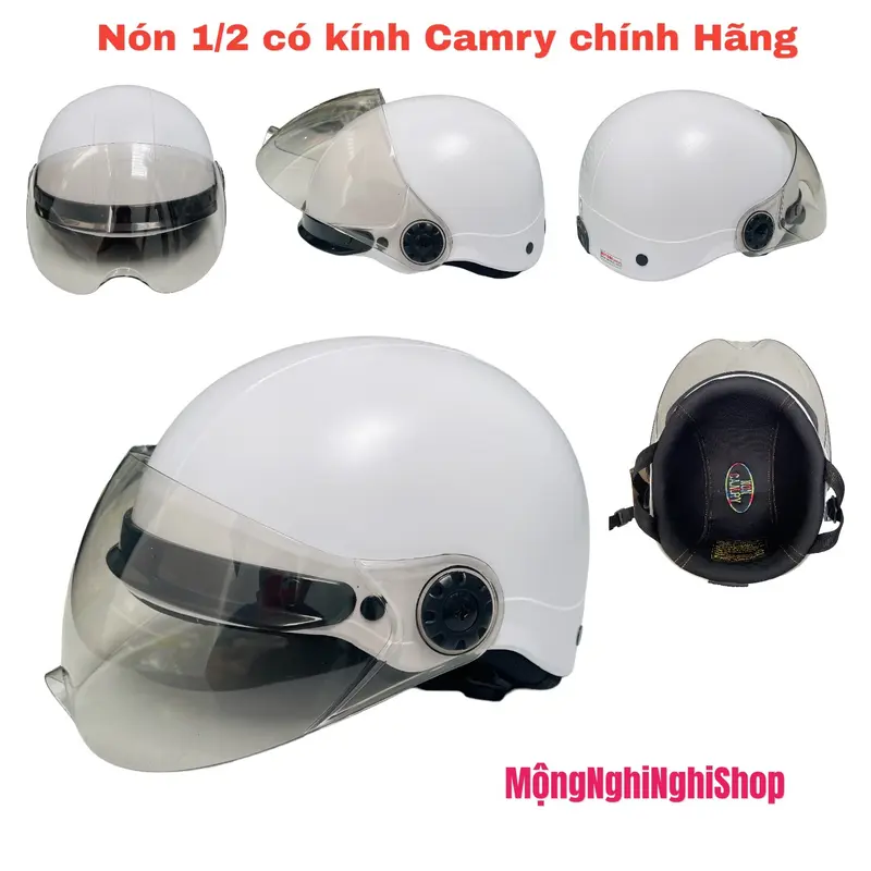 Nón Bảo Hiểm Kính (CAMRY) CR HELMET Trơn Chính Hãng Đủ Màu Có Giấy Kiểm Định An Toàn, Bảo Hành 12 Tháng Chất Liệu Nhựa ABS - Màu Sắc Đa Dạng 6