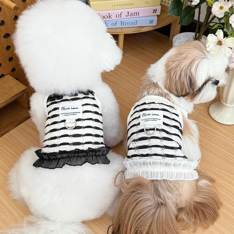 Striped Pattern Pet Dress, 1 Count Breathable Pet Clothes, Summer Thin Pet Camisole, Pet Clothing for Dogs & Cats, Dog & Cat Clothing Supplies 2