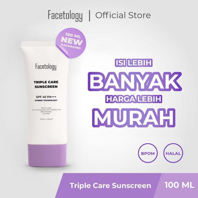 Facetology Triple Care Sunscreen SPF 40 PA++++ 100ML Facetology Triple Care Sunscreen SPF 40 PA++++ 100ML