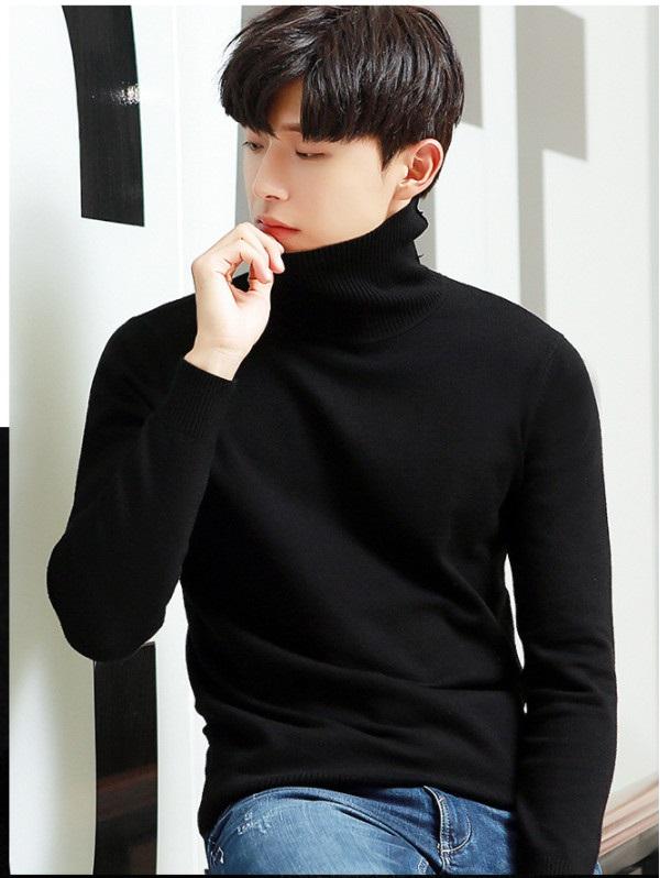 T-MEN Áo Len Cổ Lọ Nam Thời Trang Hàn Quốc Chất Liệu Len Dày Dặn Ấm Áp Phù Hợp Mọi Lứa Tuổi & Size L XL