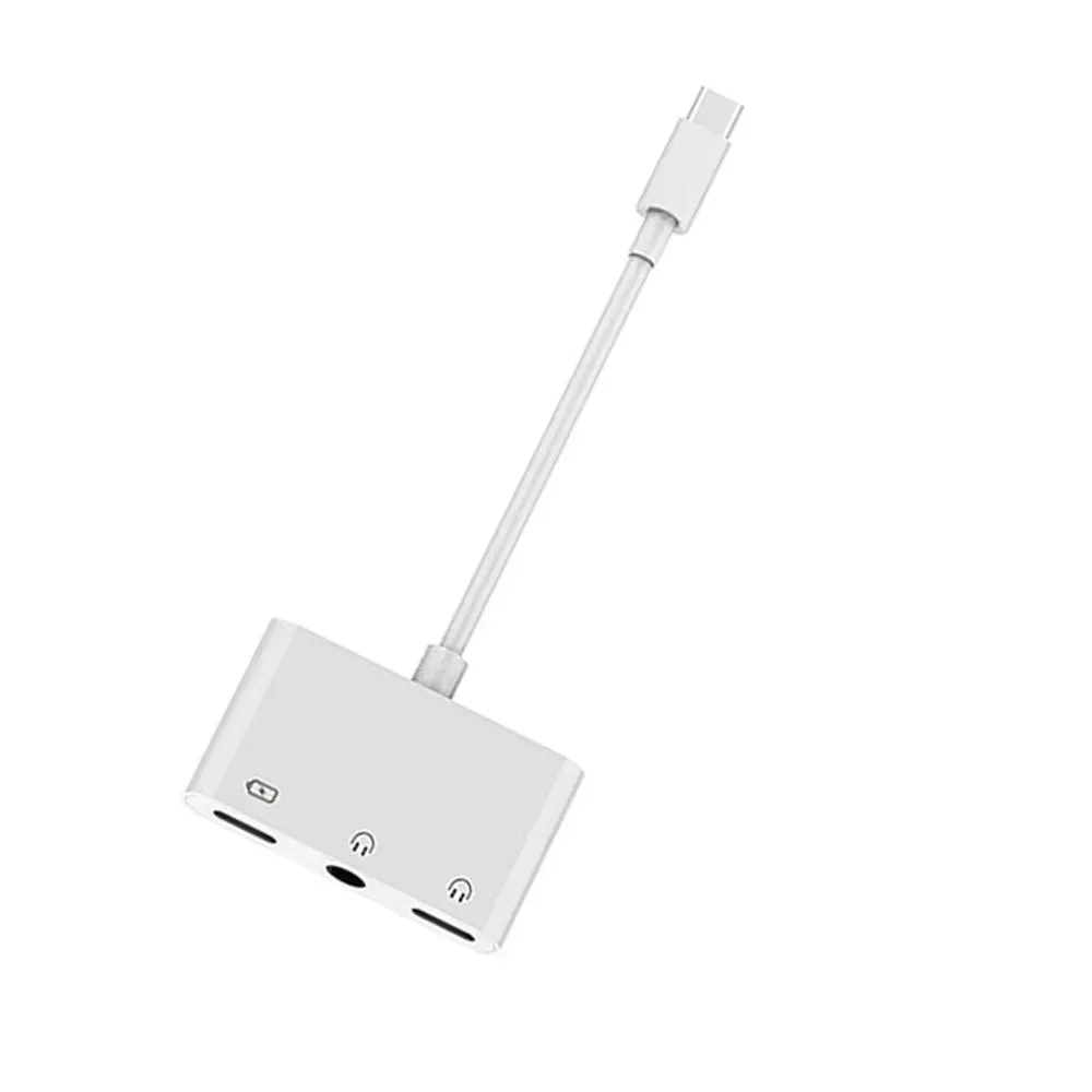 3.5MM Audio & Type-C Charging Interface 3 In 1 Adapter, Multifunctional Double Type-C 3-in-1 Adapter Cables for Home & Office Use
