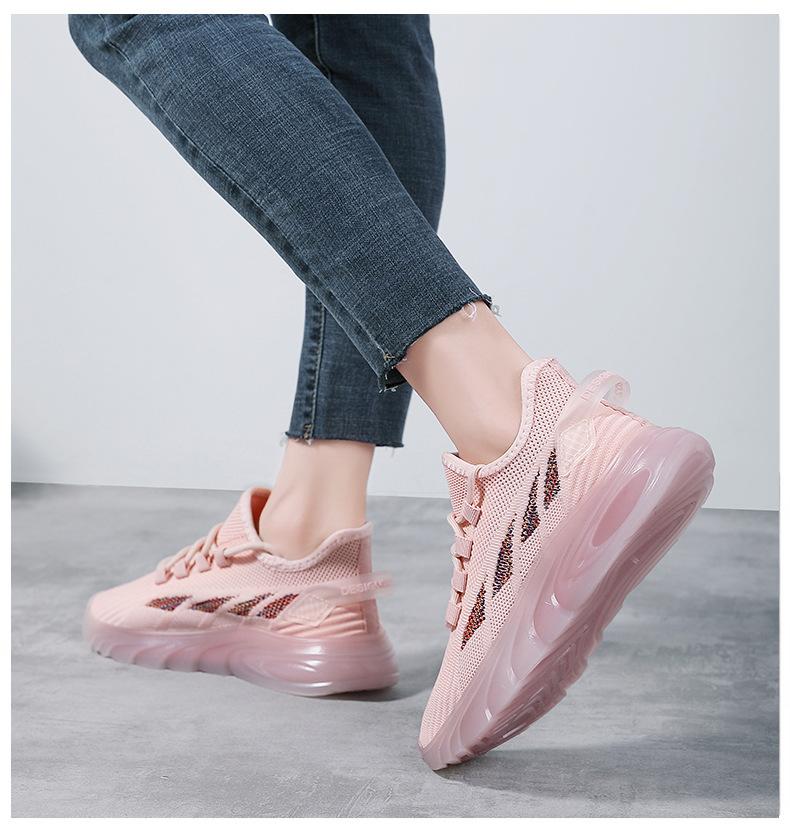 Product Introduction of Women's New Shoes for Spring Flyknit Breathable Casual Shoes Fashion Versatile Sneaker Jelly Bottom Old Beijing Cloth Shoes Pumps Closed Trainers 16