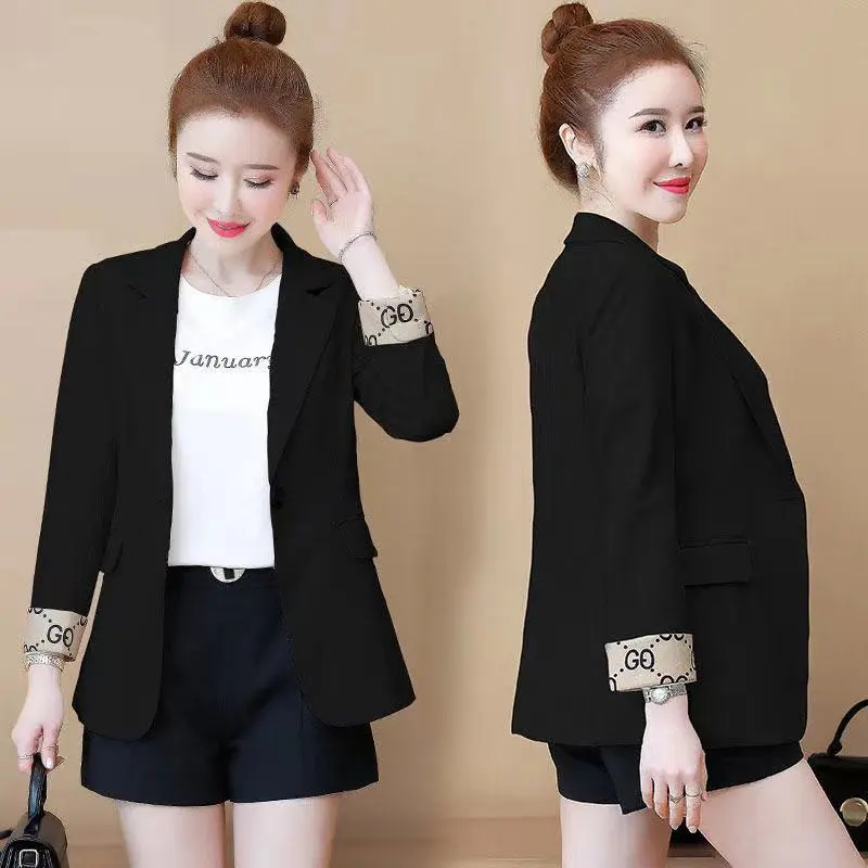 Korean version fitted temperament suit top, casual fashiona long sleeved suit jacket women's wear spring, trend versatile