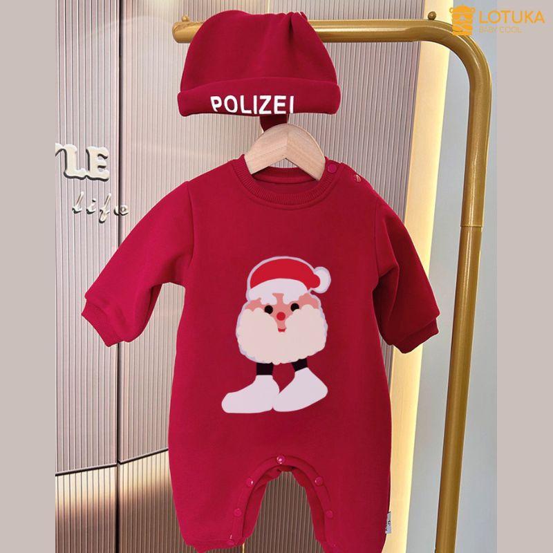  Body Nỉ Bông Họa Tiết Noel Ấm Áp Cho Bé Trai Bé Gái Bodysuit LOTUKA Cho Bé Quần Áo Trẻ Em Size 3-12kg Voi 