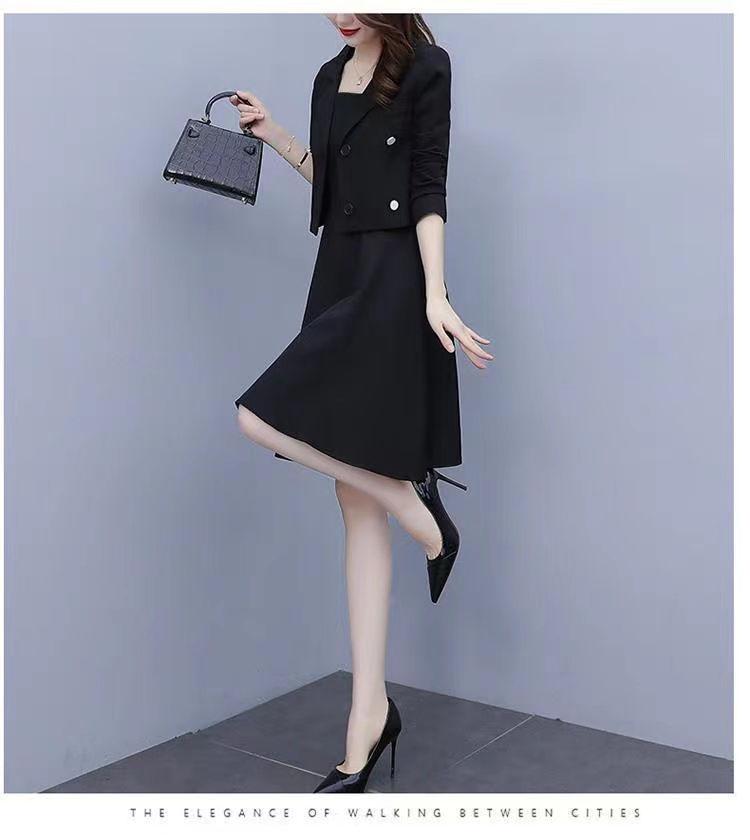 Product Introduction of Quần Áo Nữ Ngoại Cỡ Bộ Đồ Thời Trang, Bộ Sưu Tập Mới Mùa Xuân Và Mùa Thu 2024, Thích Hợp Cho Cô Gái Béo, Bó Sát, Giấu Bụng, Bộ Đồ Hai Mảnh, Áo Khoác Và Váy 4
