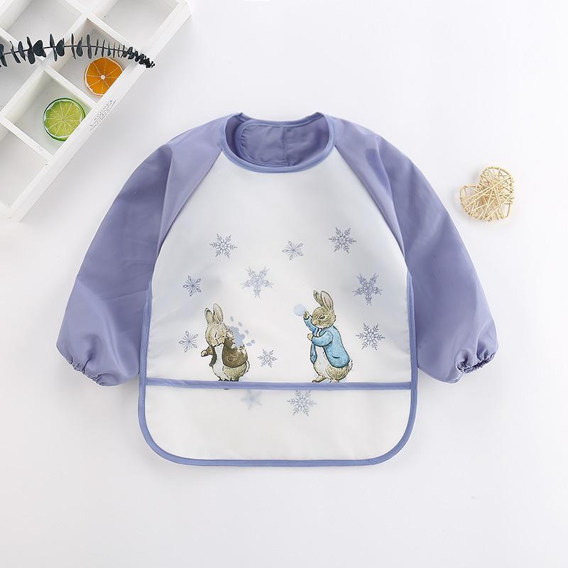 Product Introduction of Cute Baby Bibs Toddler Baberos Bavoir Waterproof Long Sleeve Apron Cartoon Animals Children Feeding Smock Bib Baby Stuff 0-3Y 5